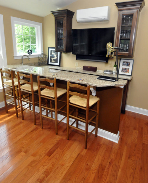 home bar countertop and chairs