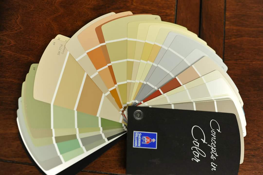 a wheel of paint color options for design services offered by Munz Construction in Bucks County, PA