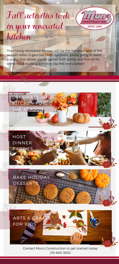 Infographic explaining fall activities to do in a renovated kitchen